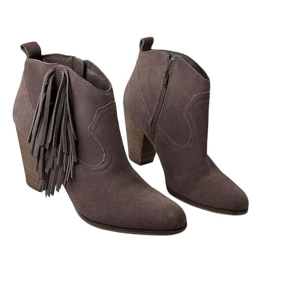 Steve Madden Ohio Size 10M Suede Ankle Booties Fringe Western Cowgirl Boho Boots - Picture 2 of 9